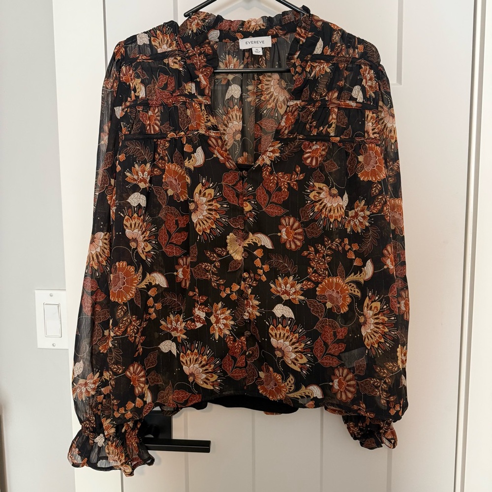 Everly Floral Black Blouse
